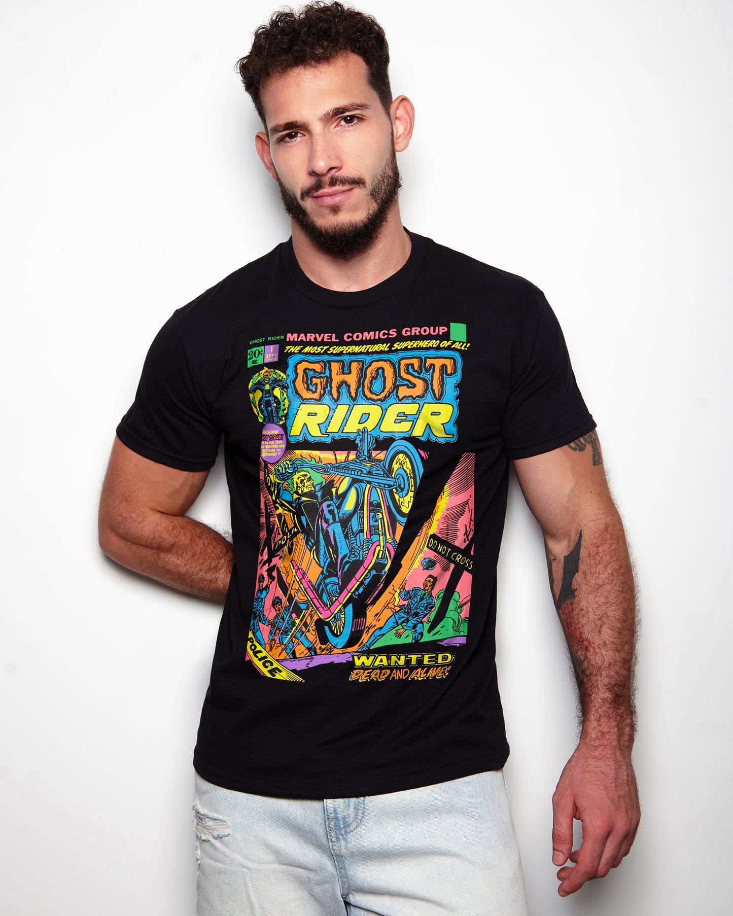 Official Marvel Comics,Ghost Rider Dead Or Alive on black Unisex T-Shirt