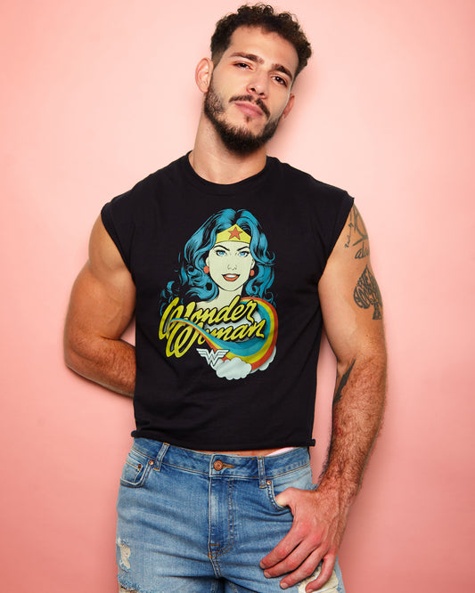 Official DC Comics: Wonder Woman on low cut cropped tee