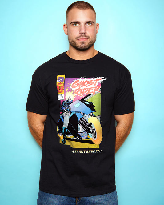 Official Marvel Comics, Ghost Rider Spirit Reborn Comic Cover on black - tshirt