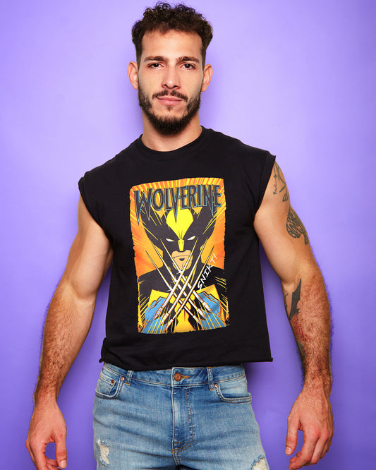 Official Marvel Comics, Wolverine Claws on black - low cut cropped tee