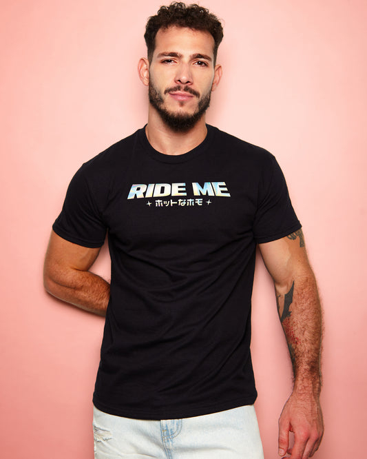 RIDE ME, hologram print tee - black