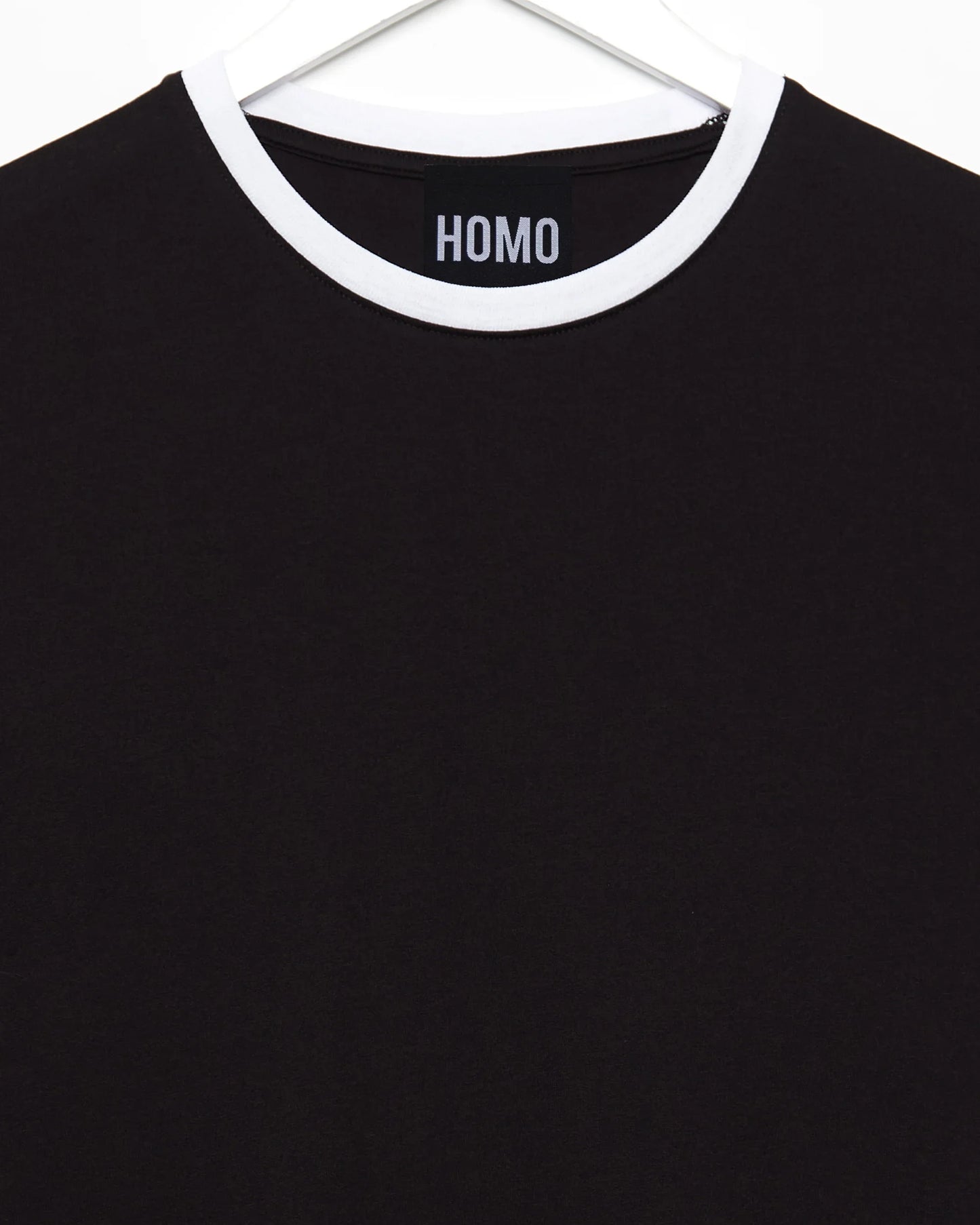 White trim on black - Ringer t-shirt