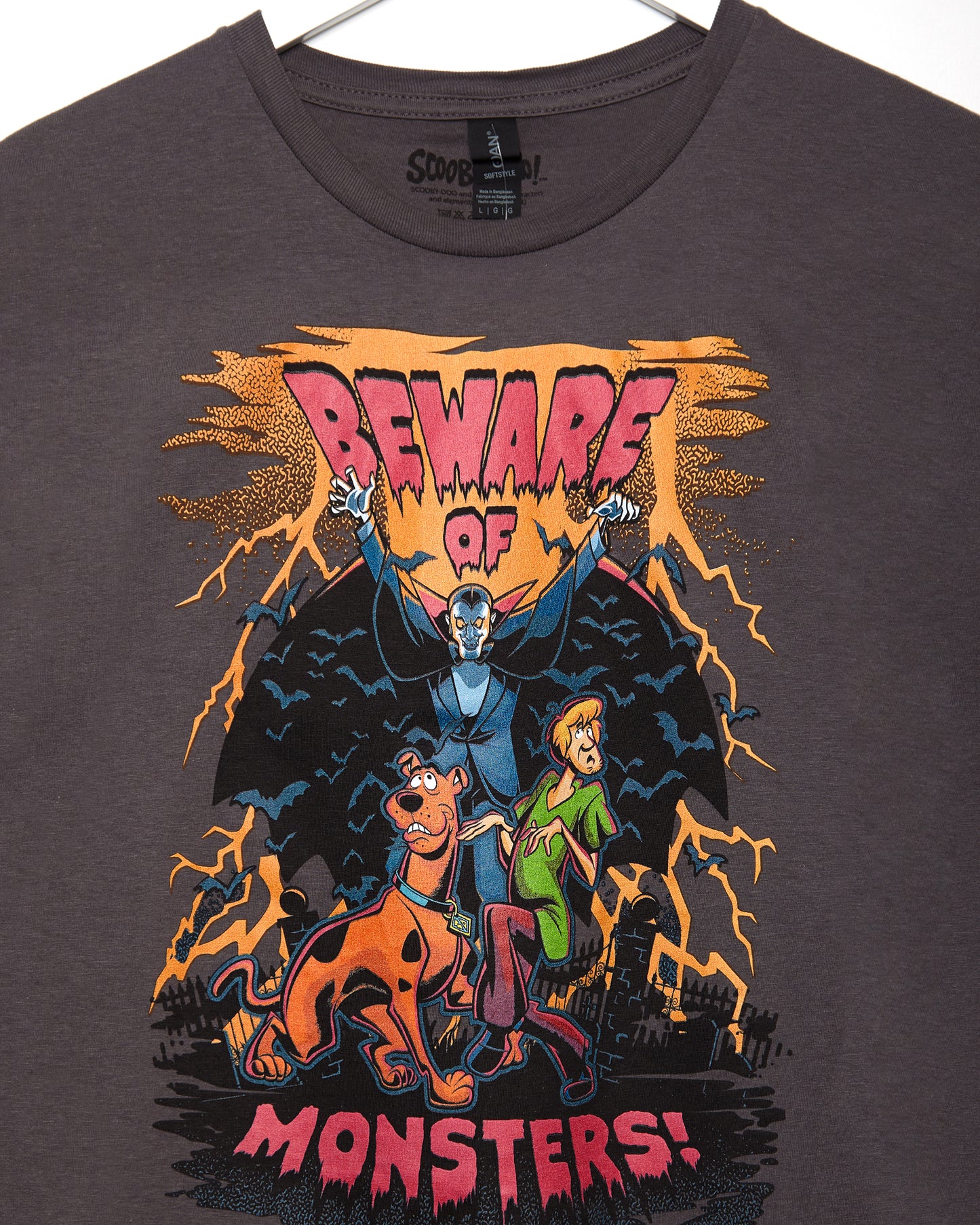 Official Scooby-Doo, Beware of monsters on grey - tshirt