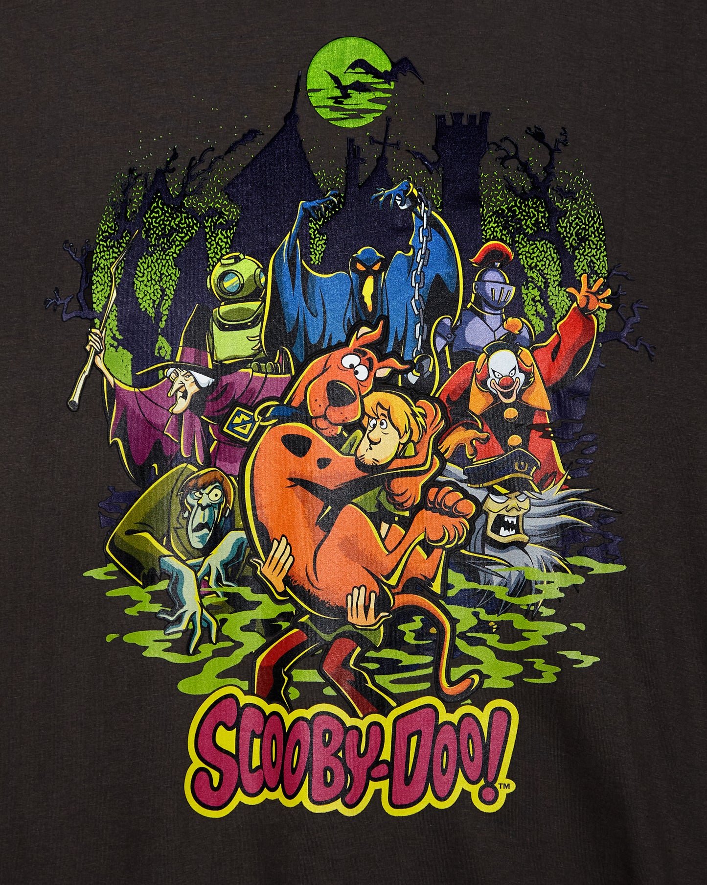 Official Scooby-Doo, monsters mashup on charcoal - t-shirt