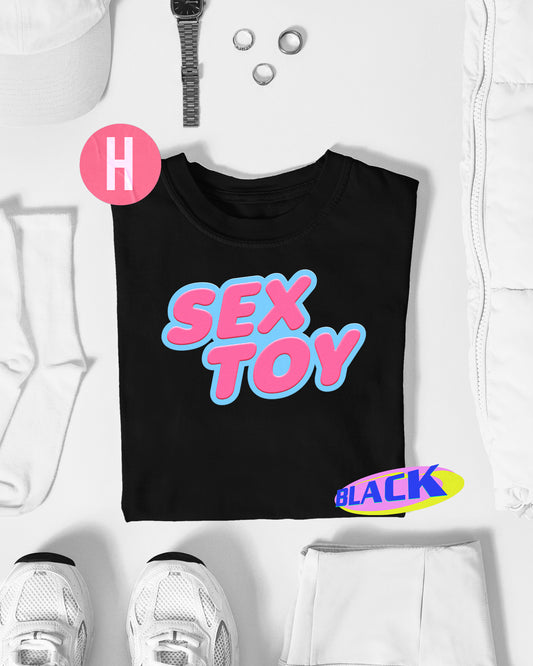 S3X toy shirt, naughty slogan tee - black