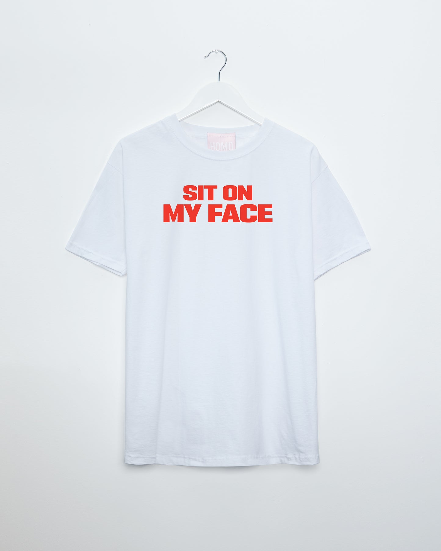 Sit on my face, red print on white - tshirt