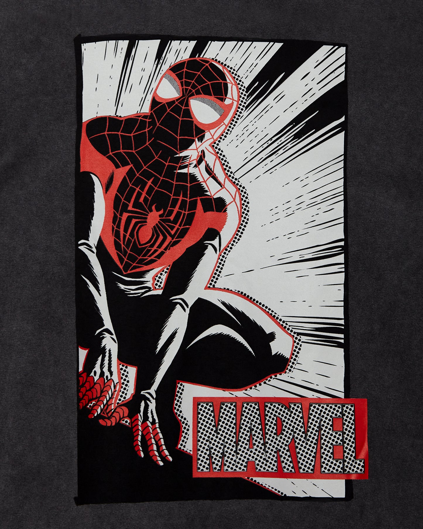 Official Marvel Comics, Spider-man distressed low cut cropped t-shirt - grey
