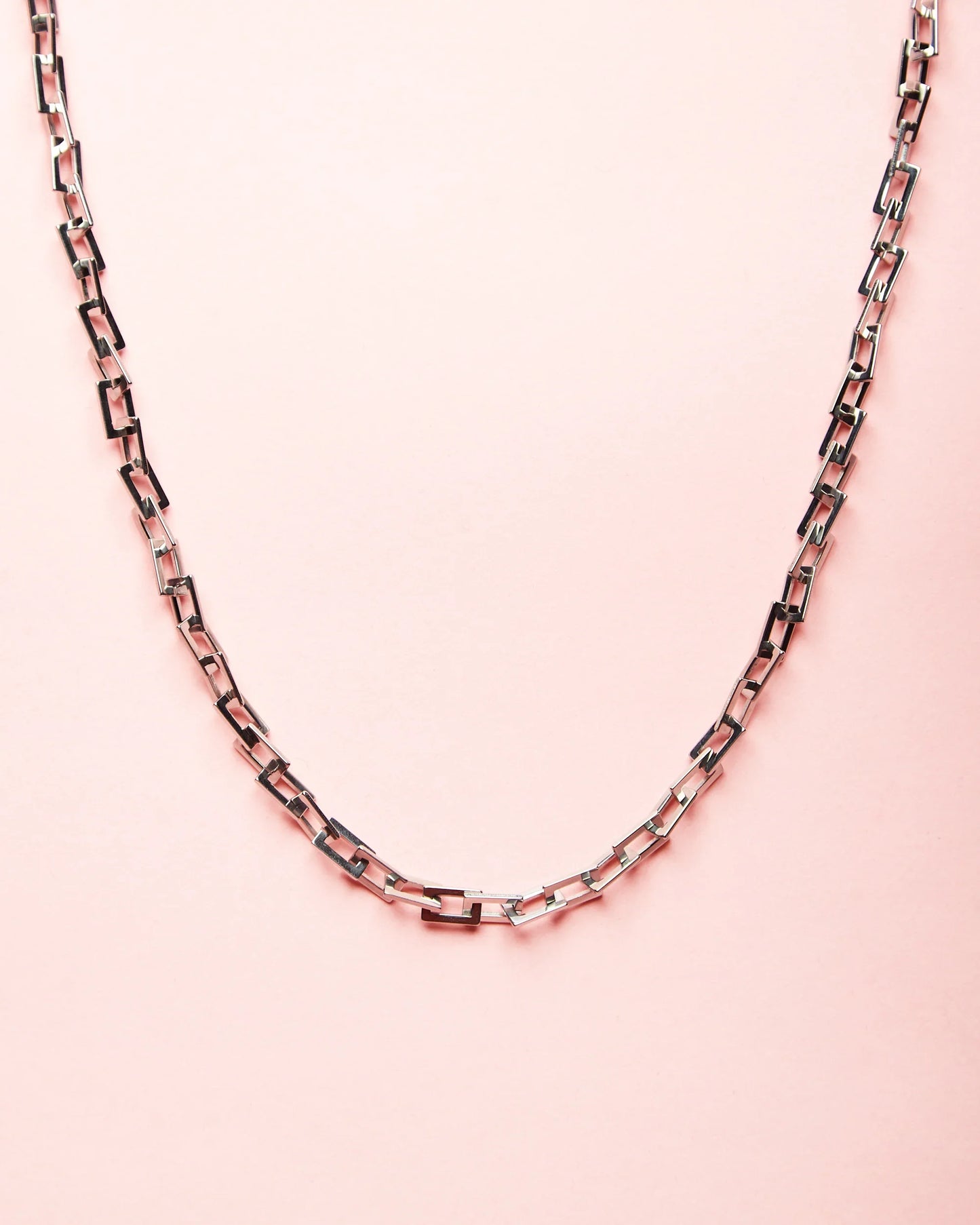 Square link stainless steel - Necklace