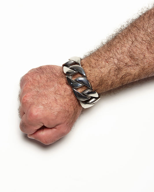 Stainless Silver, Chunky bracelet - Silver