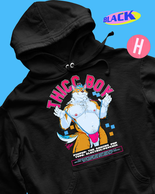 Thicc boy furry pup soft style hoodie - black