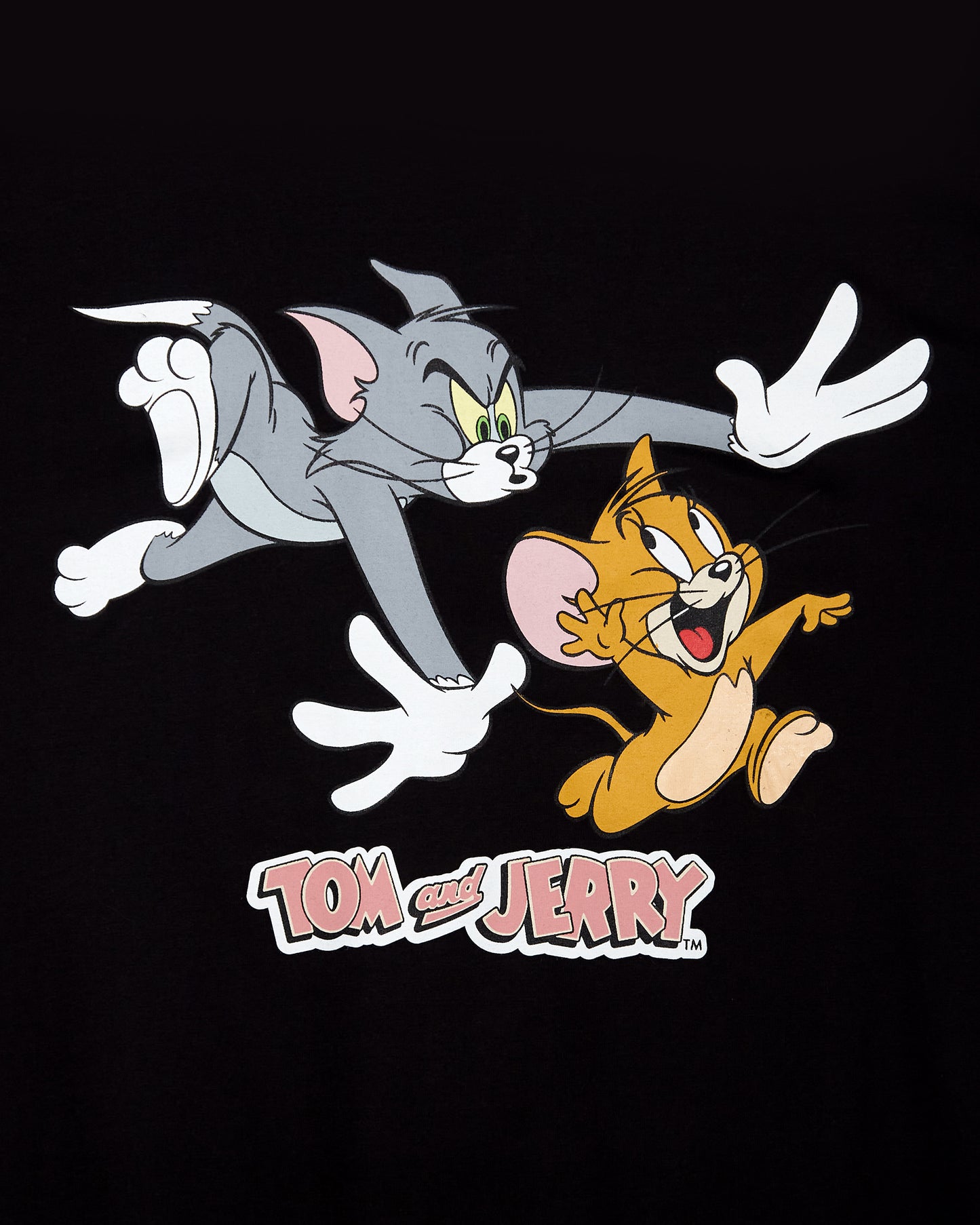 Official Tom & Jerry: Chase low cut cropped t-shirt -  black