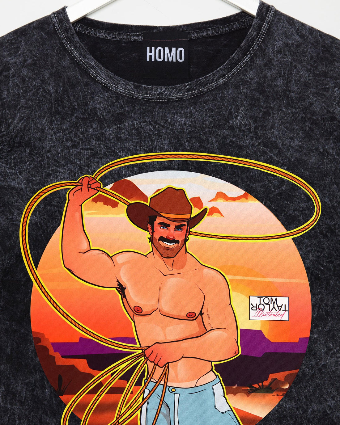 The Cooper - Stone wash black low cut crop top