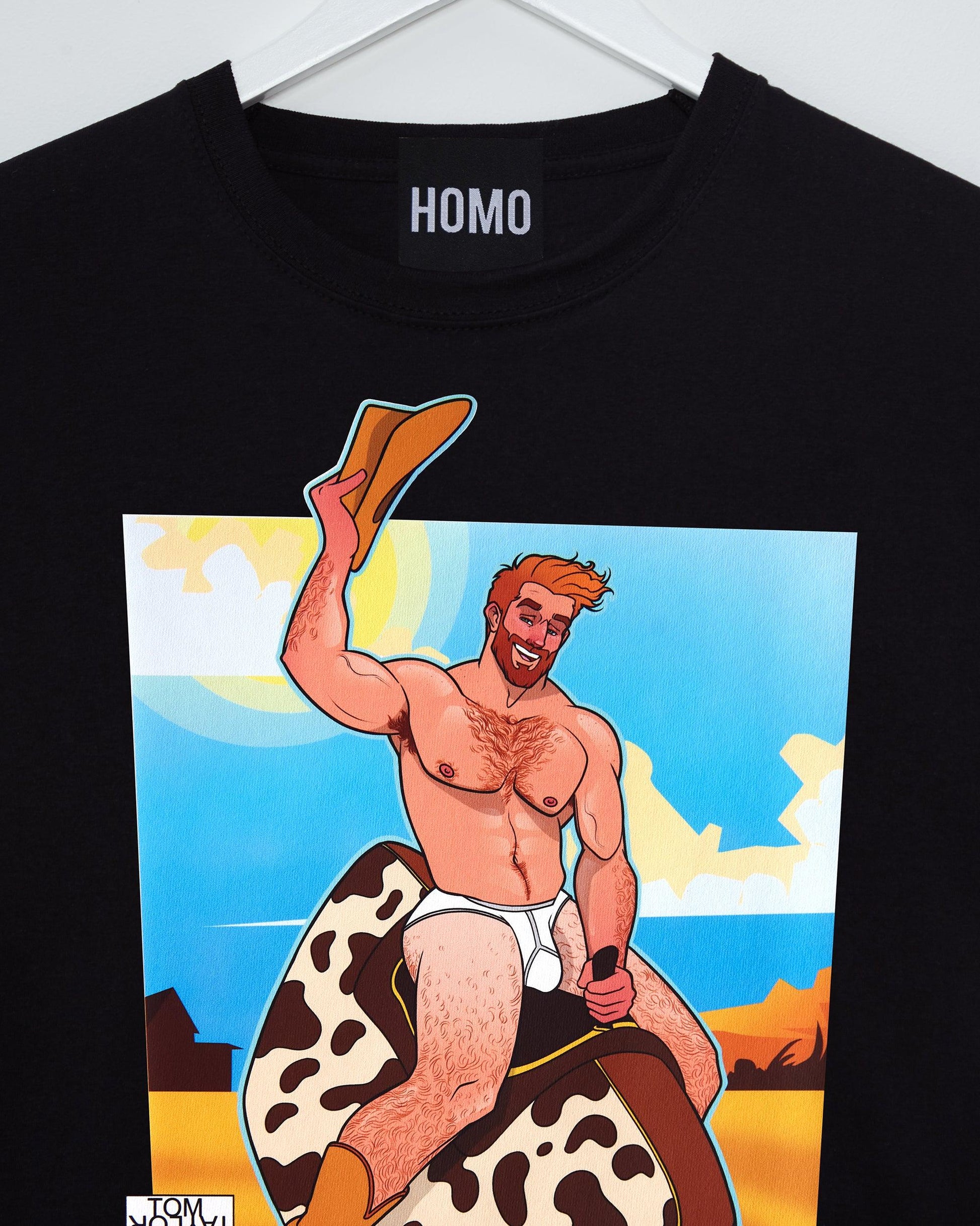 The Buck - black tshirt crop / crop top - HOMOLONDON