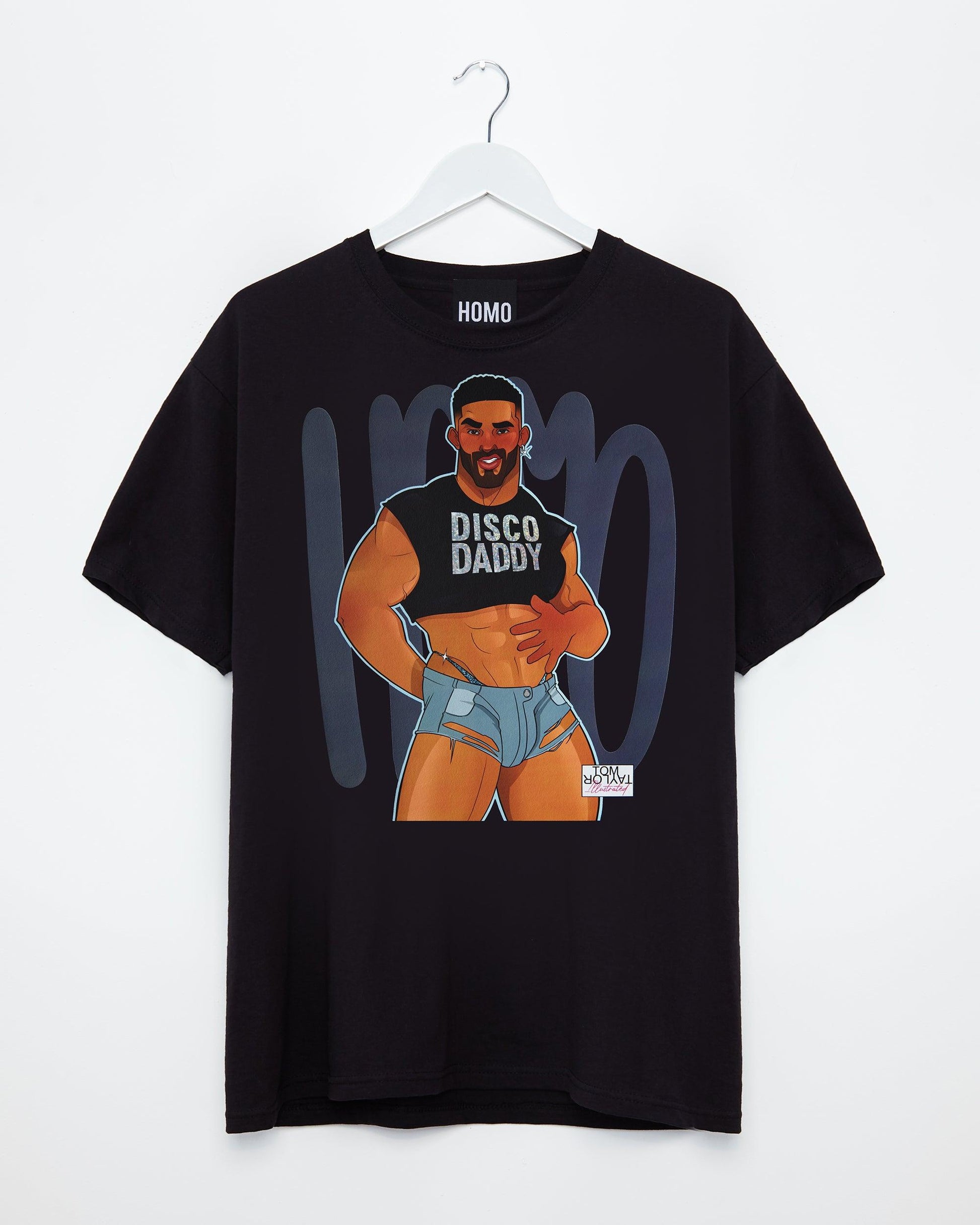 Trent the disco daddy - black tshirt - HOMOLONDON