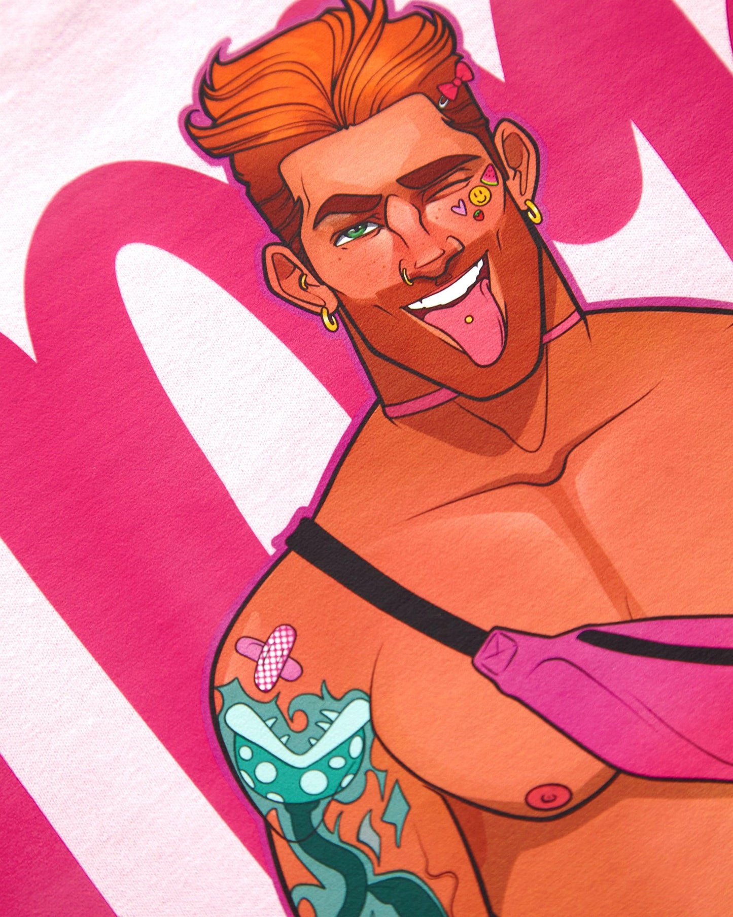Mario the gaymer - pink tshirt crop /crop top - HOMOLONDON