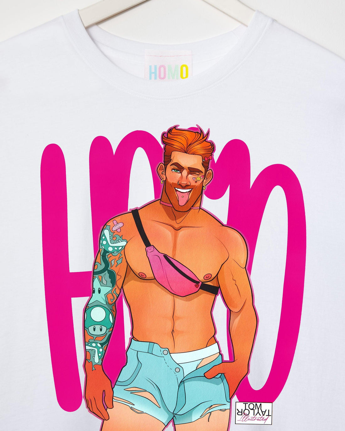 Mario the gaymer - white tshirt - HOMOLONDON