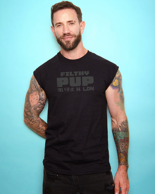 PUP Collection: FILTHY PUP! Mens sleeveless tee - black