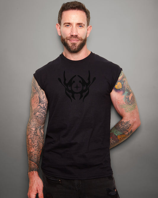 NXS025: ICON sleeveless tee - black