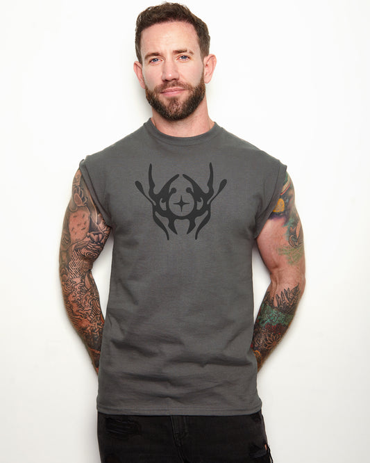 NXS024: ICON sleeveless tee - charcoal