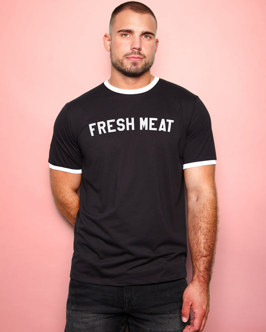 FRESH MEAT, ringer tee - black/white