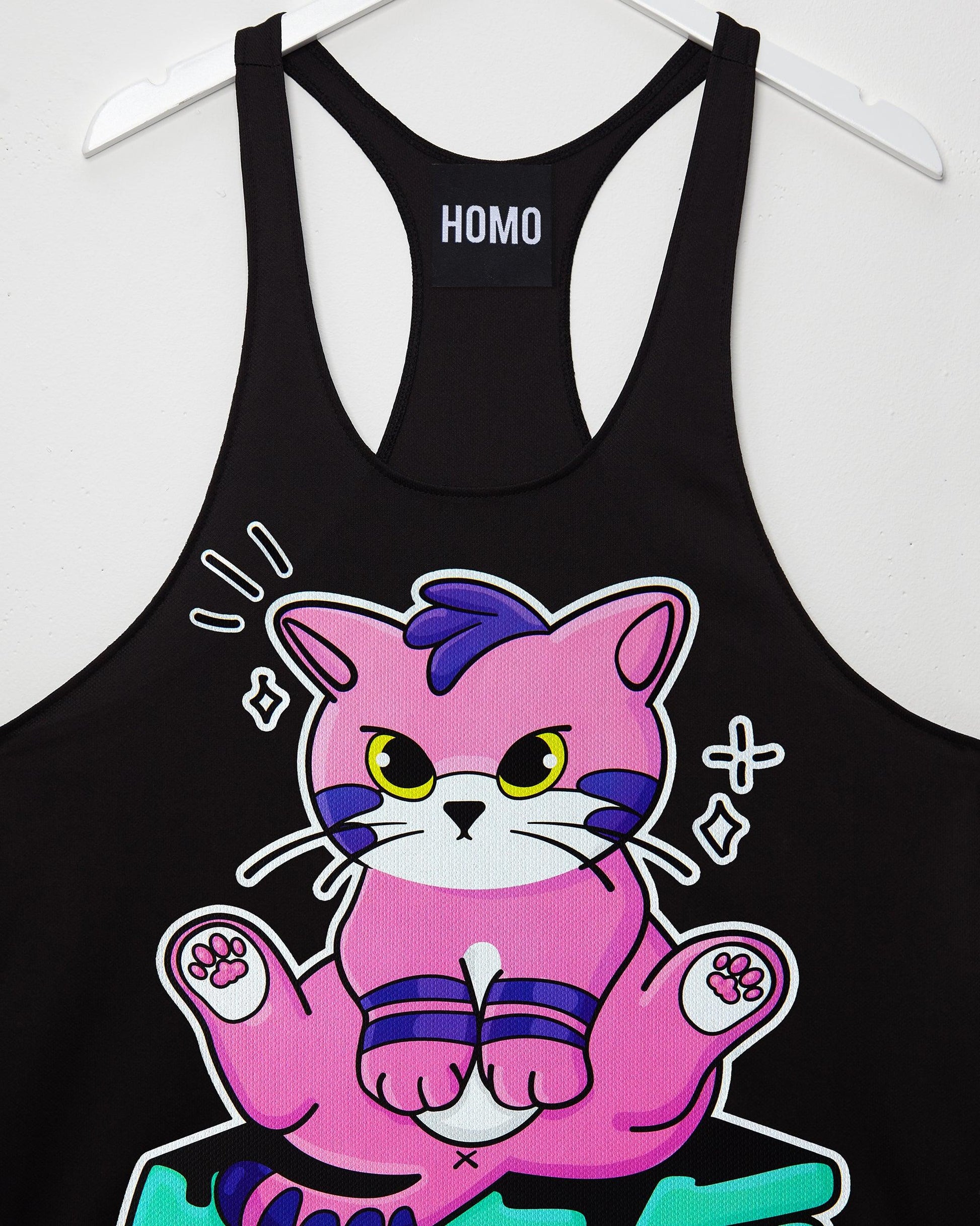 Tofu the sassy cat on black - tank - HOMOLONDON