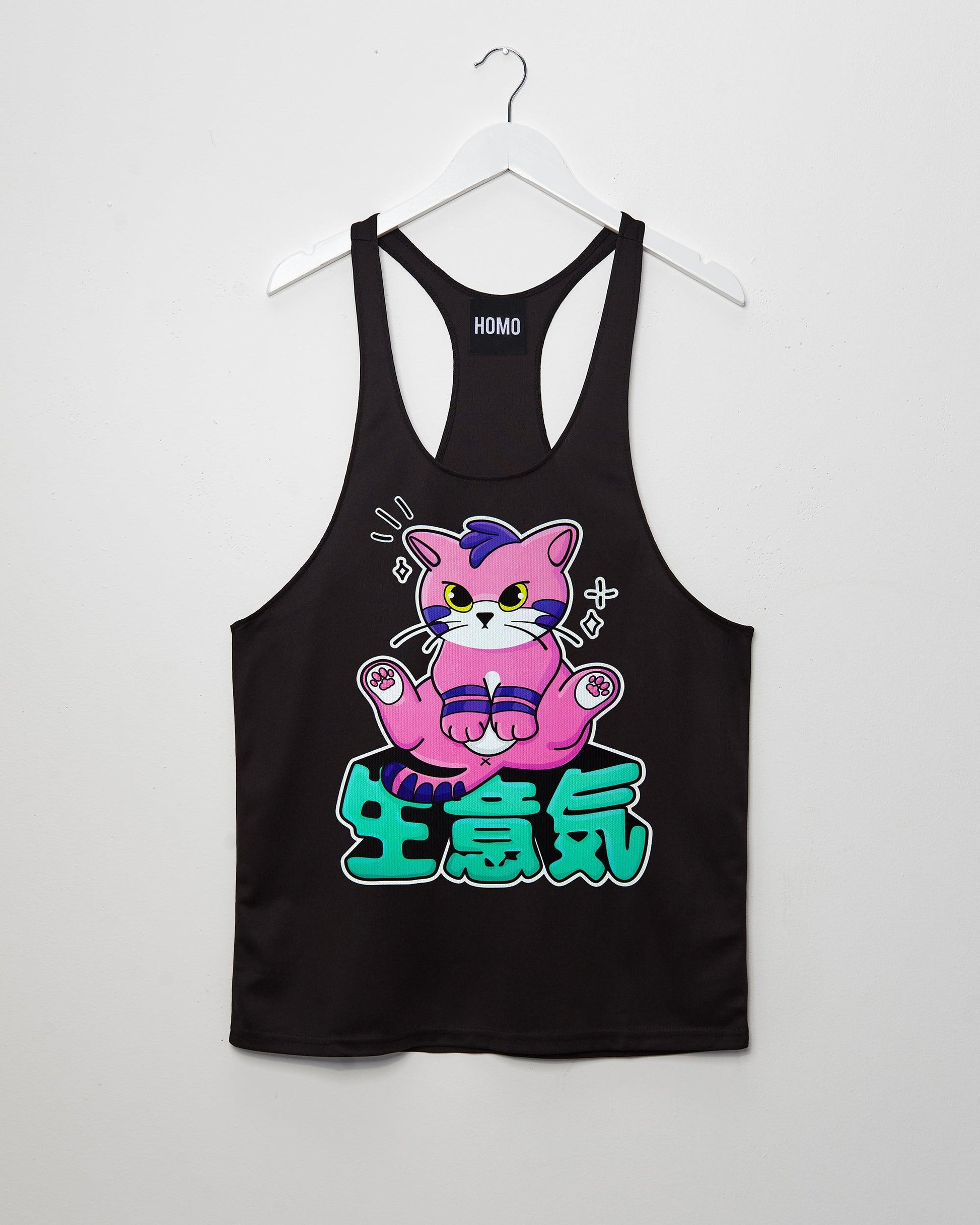 Tofu the sassy cat on black - tank - HOMOLONDON