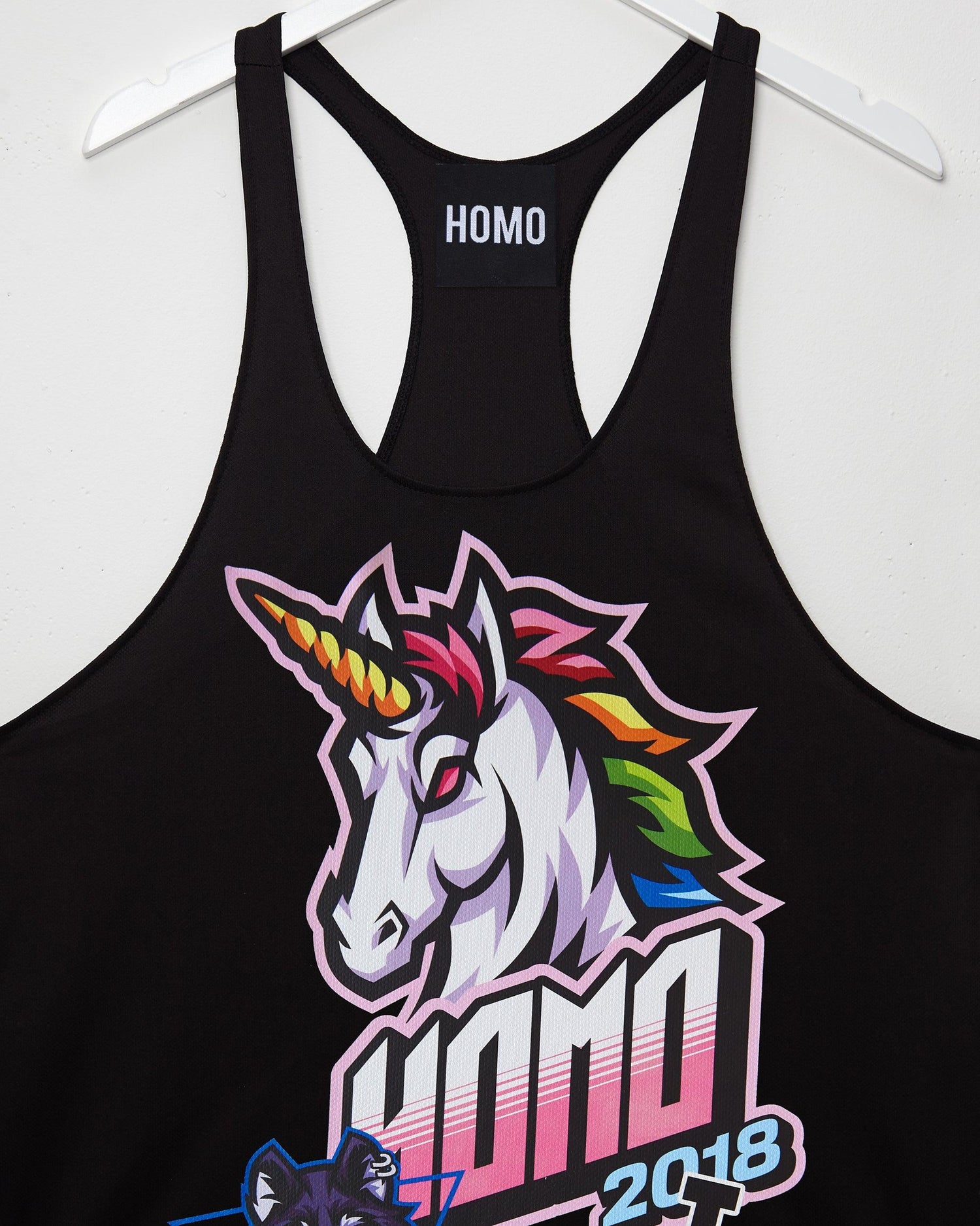 Sporty unicorn, black - tank - HOMOLONDON