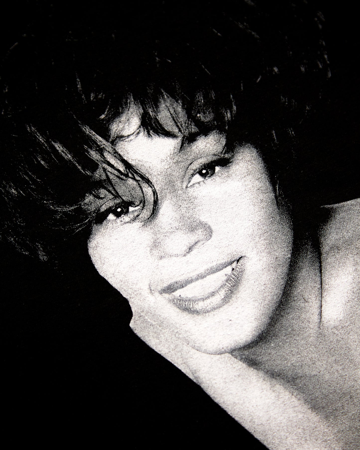 Official Whitney Houston, low cut cropped t-shirt - black