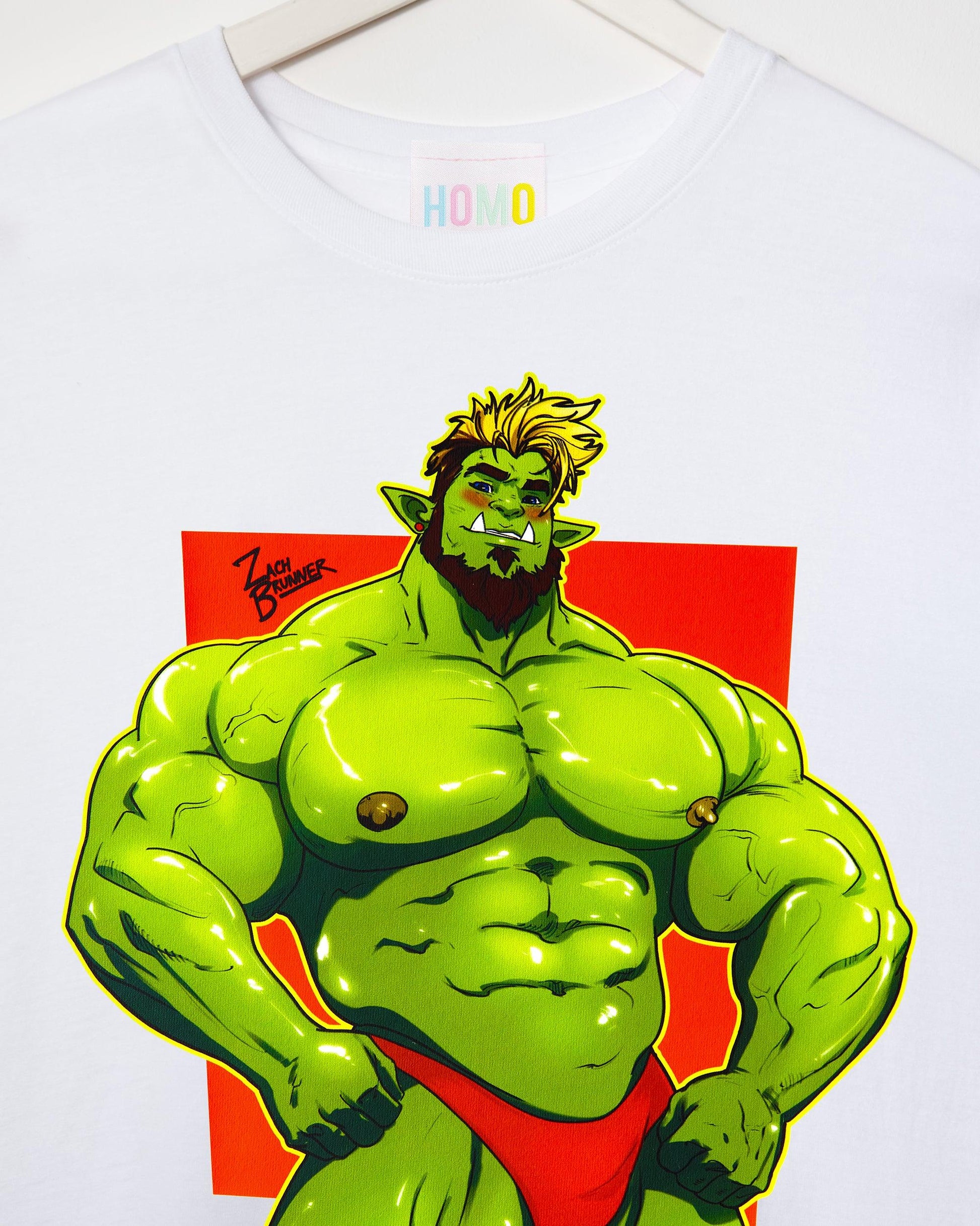 Brak the beefy orc! on white - tshirt - HOMOLONDON