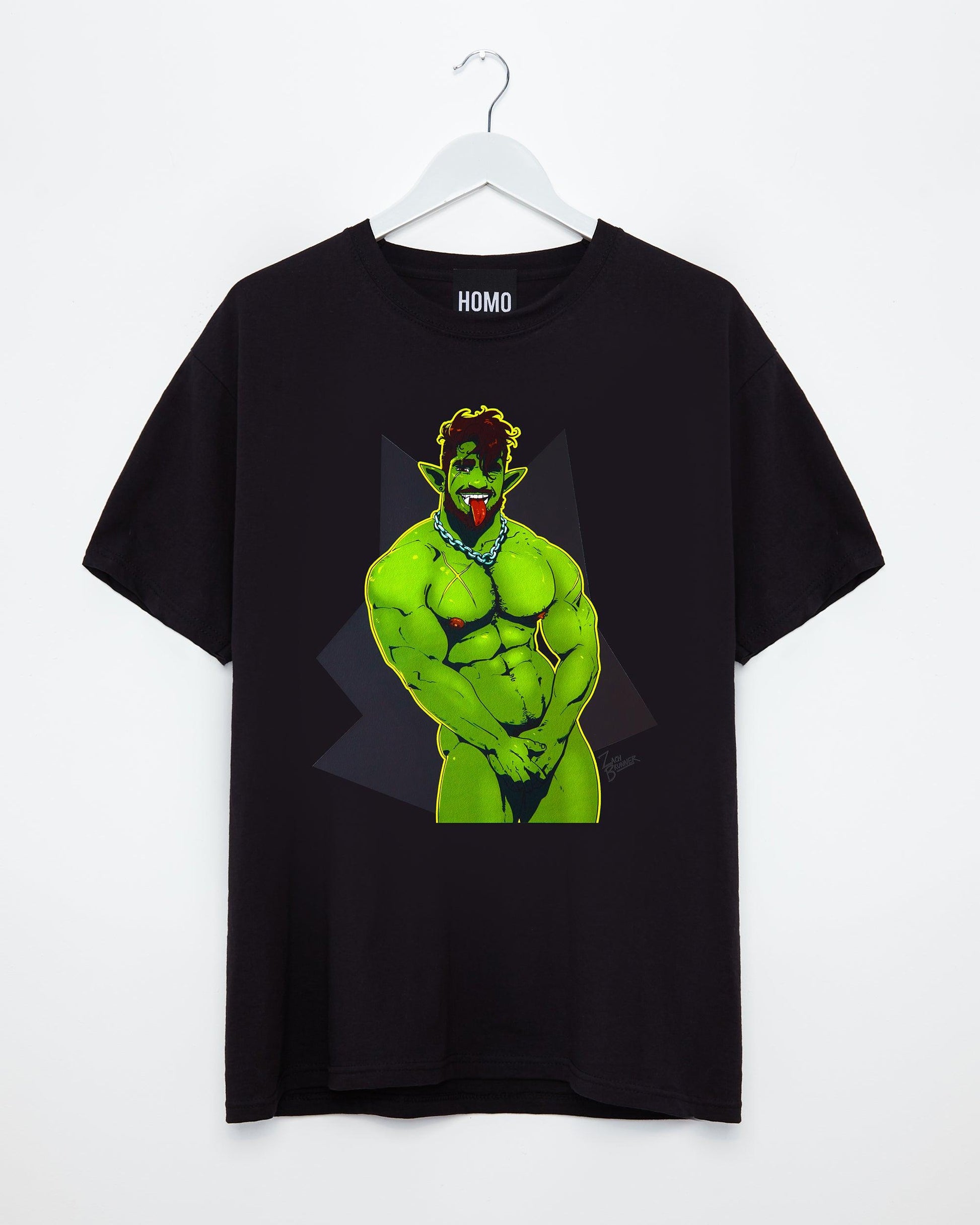 Gorok's naked! on black - tshirt - HOMOLONDON