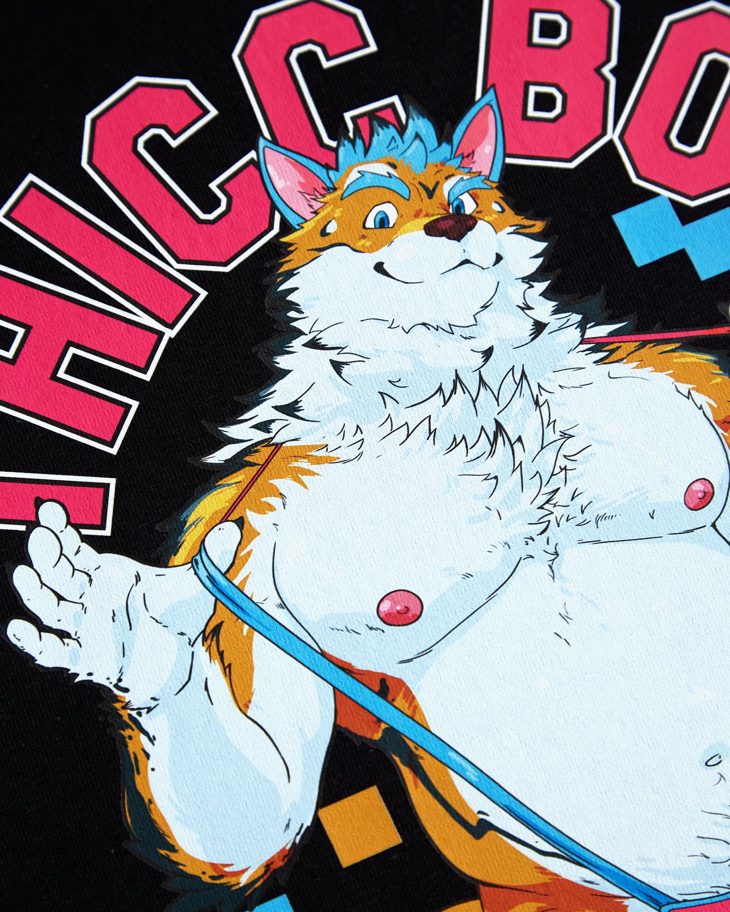 THICC BOY, Pixpup the gaming pup! on black - sideless tshirt