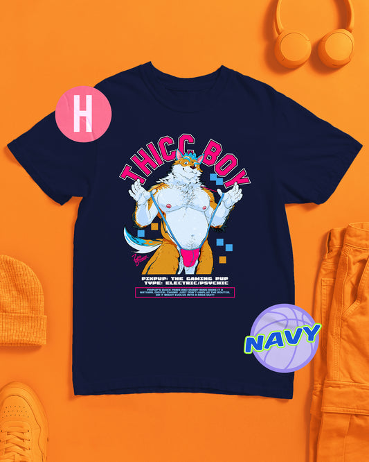 Thicc boy furry pup on navy  - tee