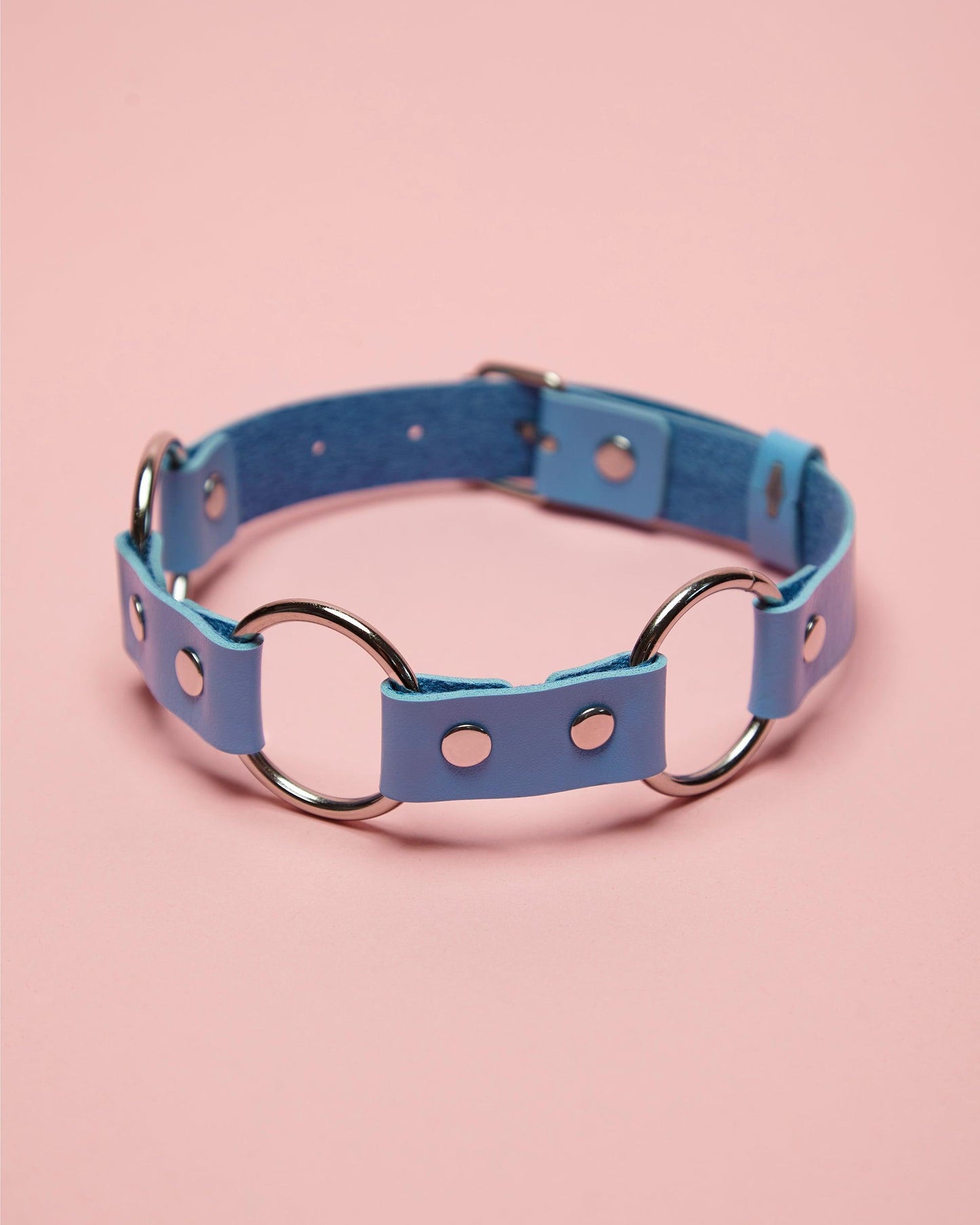 Blue hoop design - choker - HOMOLONDON