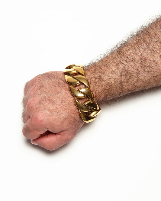 Stainless Silver, Chunky bracelet - Gold