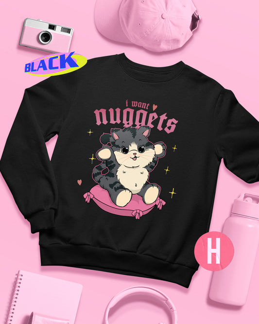 I want nugget soft style sweatshirt - Black
