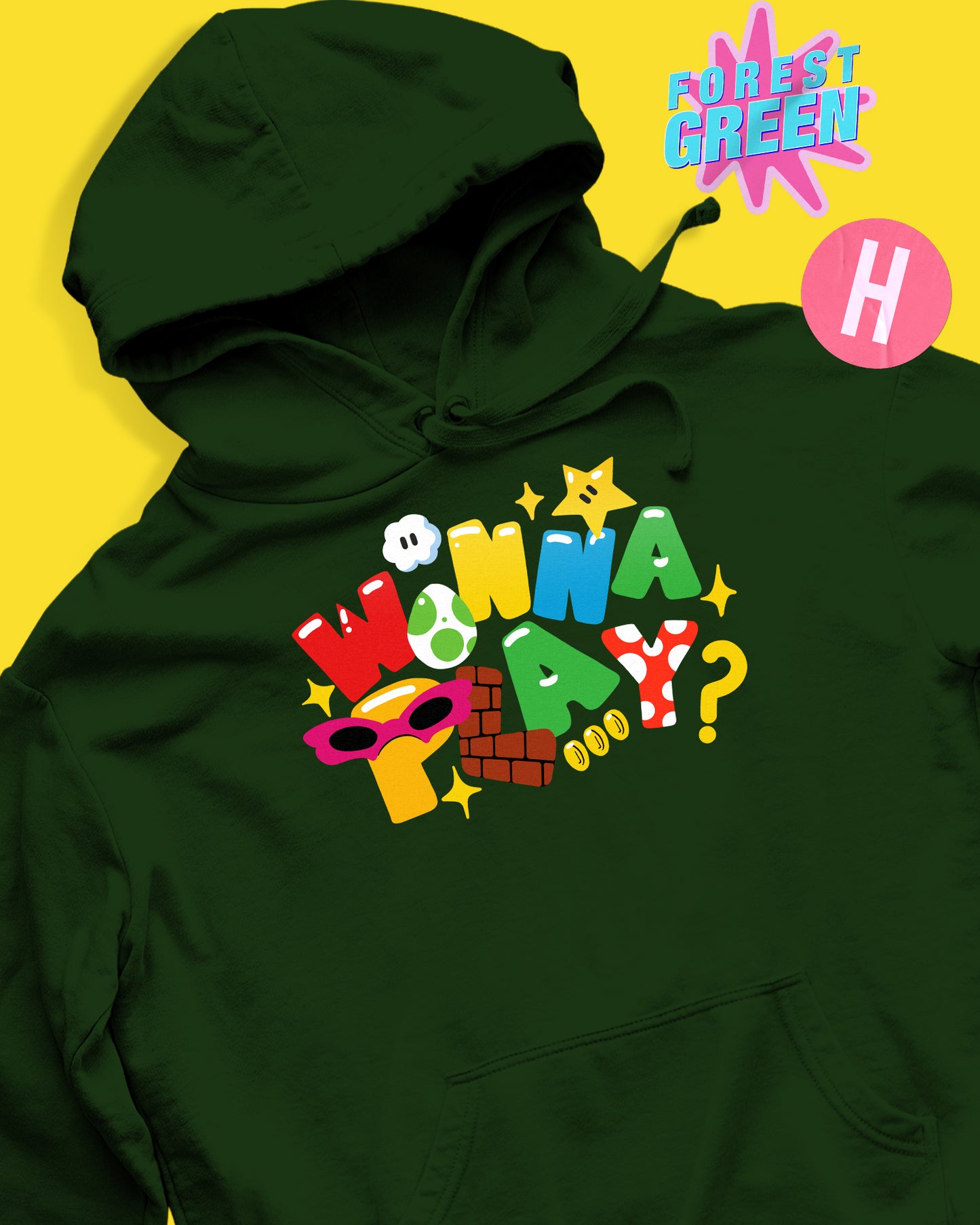 Video game inspired soft style hoodie -  green