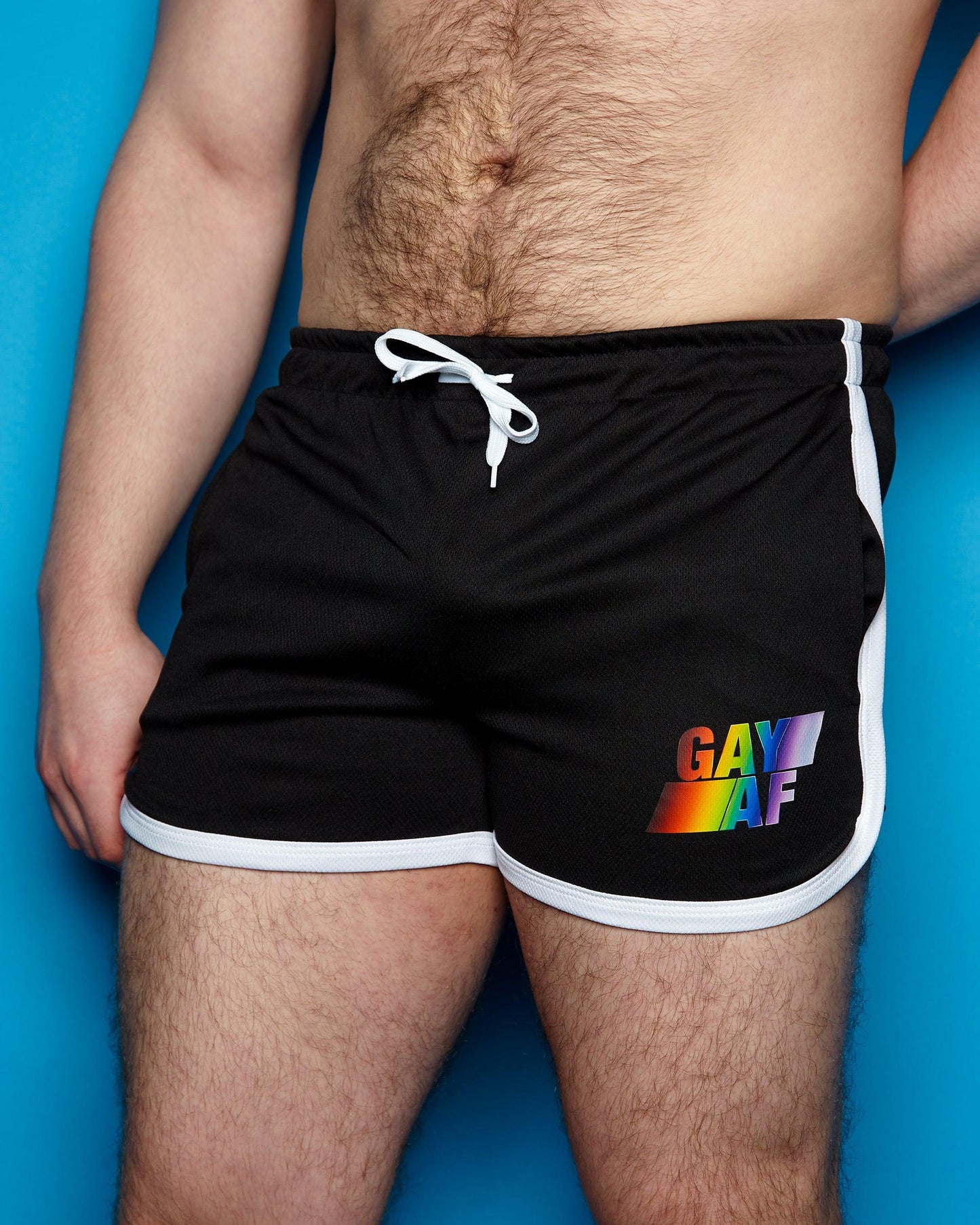 Gay AF on black - short shorts