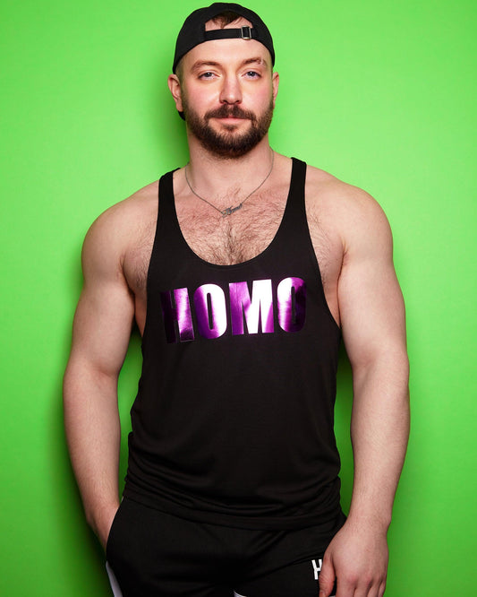 Chunky HOMO, metallic purple on black - Tank