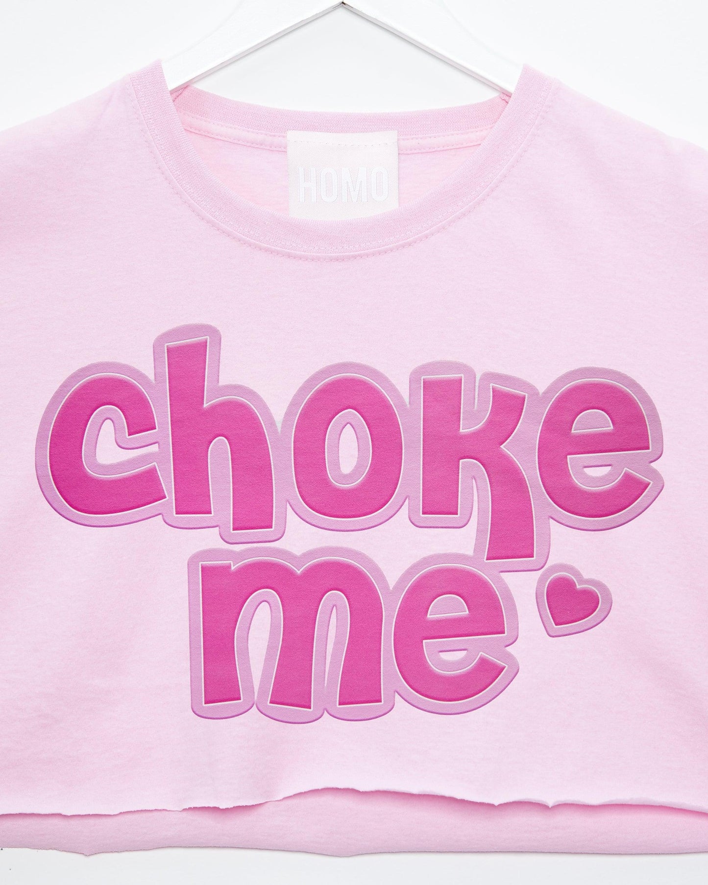 Choke me on pink - crop top.