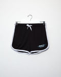 Chrome Y2K: RIDE ME, silver on black - short shorts. - HOMOLONDON