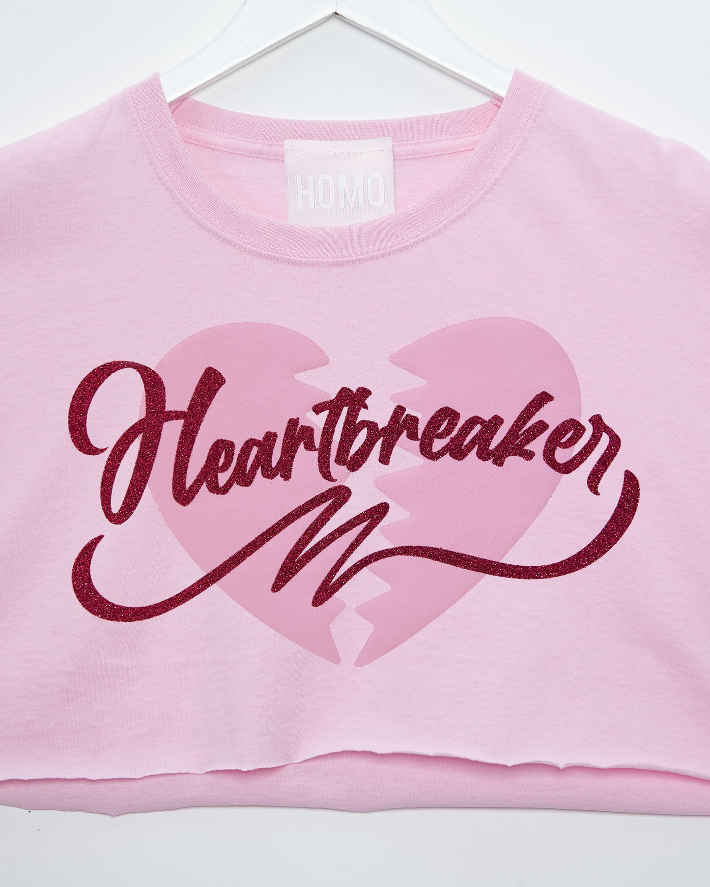 Heartbreaker, Sleeveless Crop - Glitter On Pink