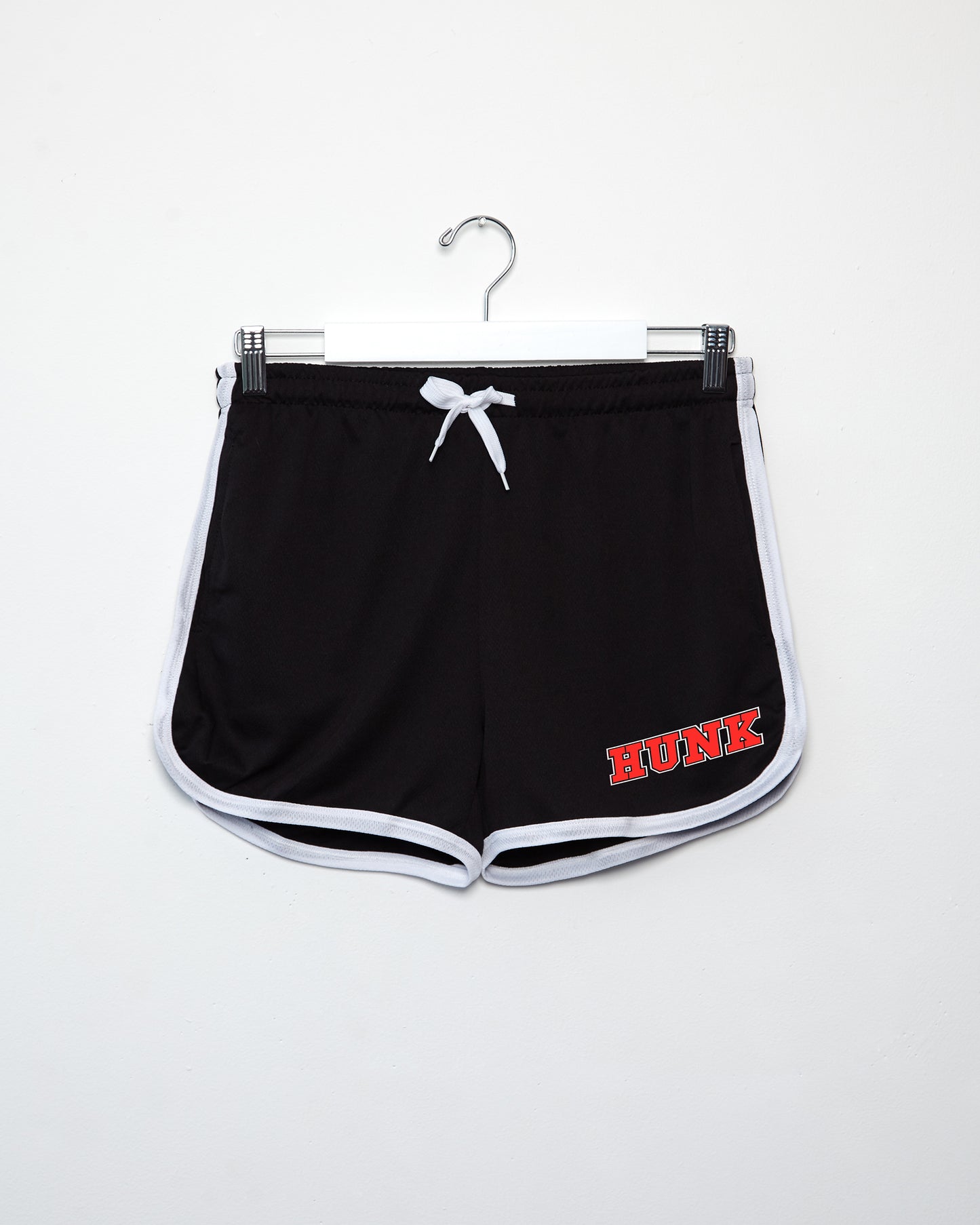 HUNK, Short Shorts - Red/white on Black/White