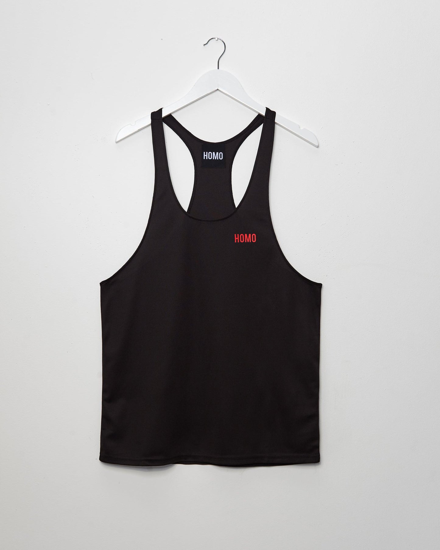 Simple HOMO logo, Gym Vest - Red/Black - HOMOLONDON