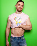 Dirty little slut on pink - mens sleeveless crop top. - HOMOLONDON