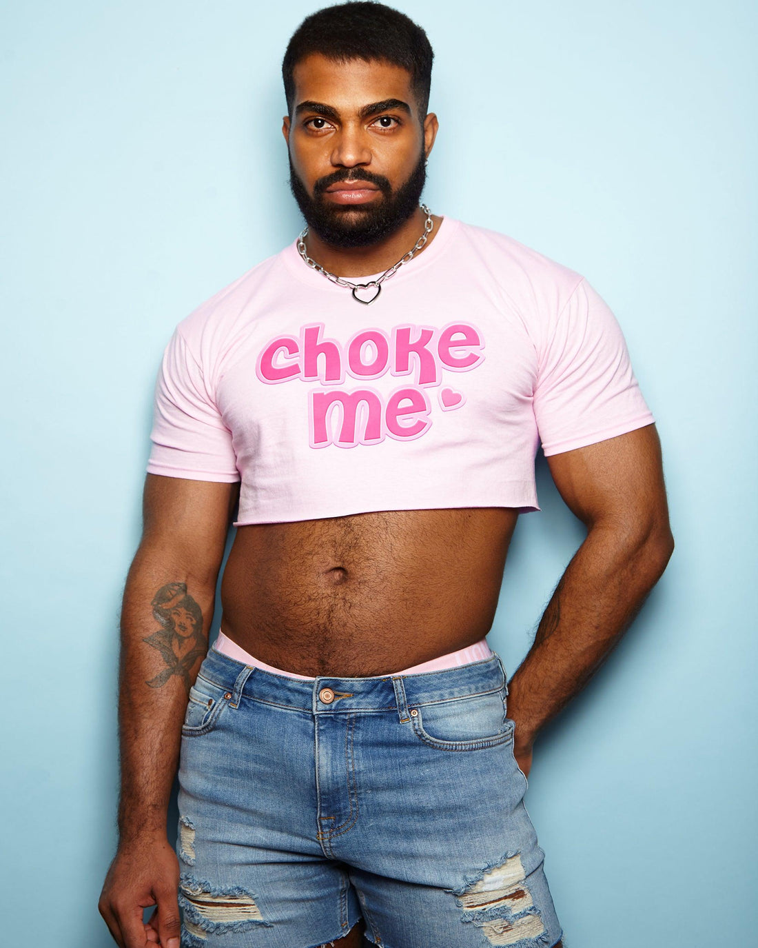 Choke me on pink - crop top. - HOMOLONDON