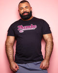 Thembo, pink/silver glitter on black - tee - HOMOLONDON