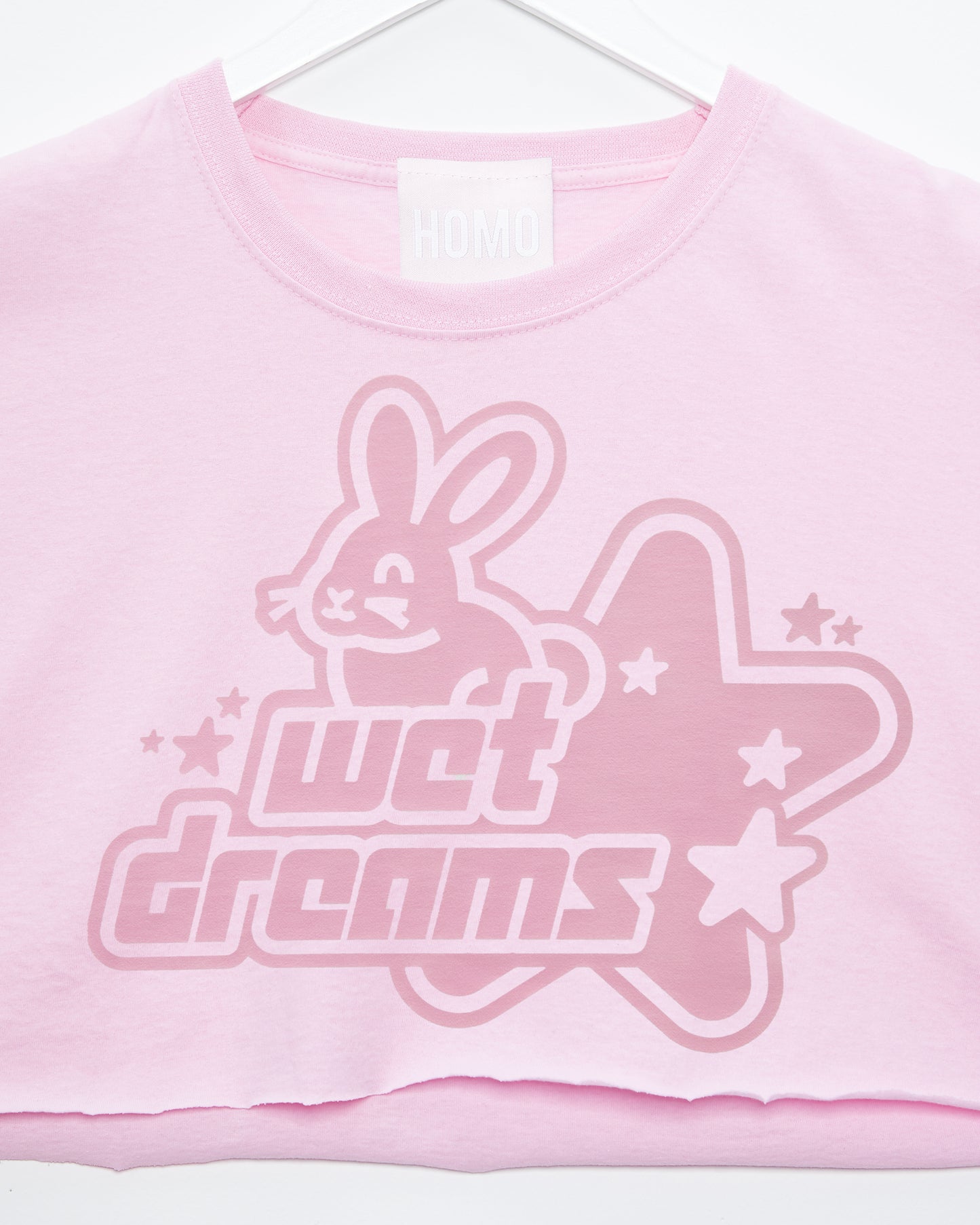 Wet dreams on pink - sleeveless crop top.