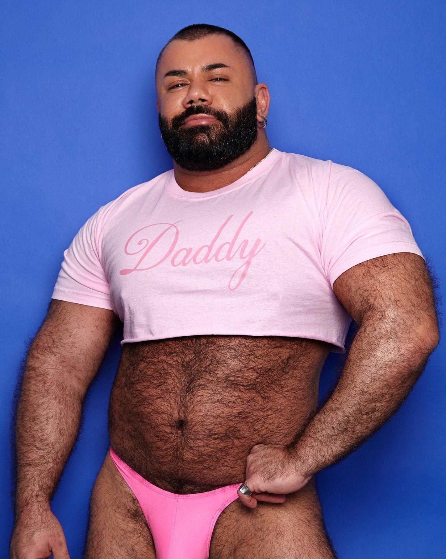 DADDY, Pink on Pink - mens crop top - HOMOLONDON