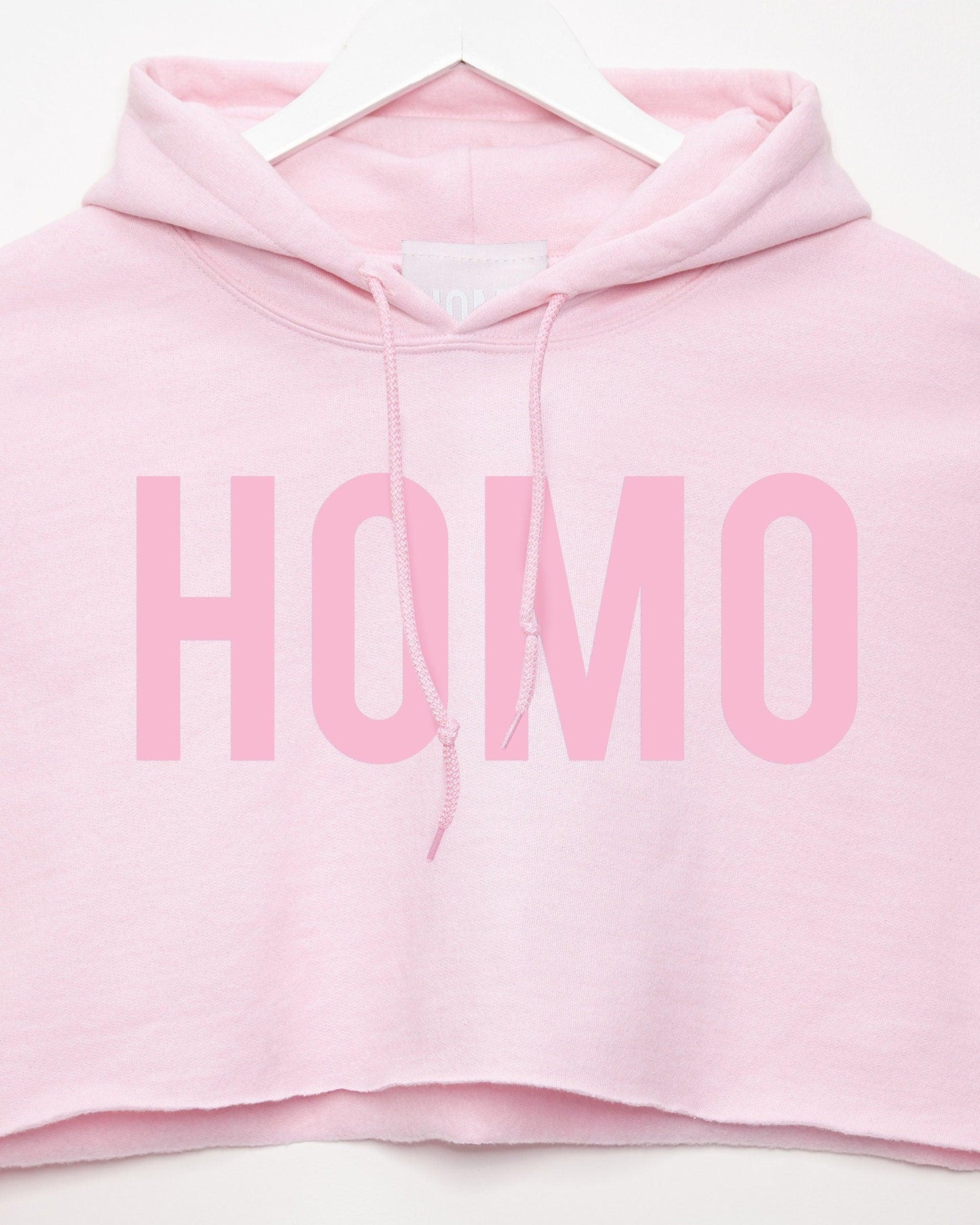 HOMO mens hoodie crop top - Pink on Pink - HOMOLONDON