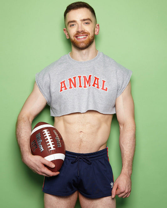 Animal, grey marl - sweatshirt crop top (retro cut)